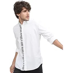 highlander Men's Slim Fit Casual Shirt | Typography Print | Button Closure | Trendy, Breathable & Comtable All-Day Wear-picture-11