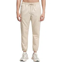 highlander Men’s Slim-Fit Cotton Jogger Trousers | Breathable Fabric | Tapered Fit | All-Day Comfort Beige-picture-24