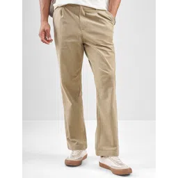 HIGHLANDER Men's Solid Loose Fit Mid Rise Flat Front RegularTrousers-picture-11