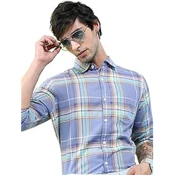 highlander Men's’s Slim Fit Checked Casual Shirt with Button Closure & Full Sleeves | A Perfect Blend of Classic Appeal & Modern Tailoring-picture-39