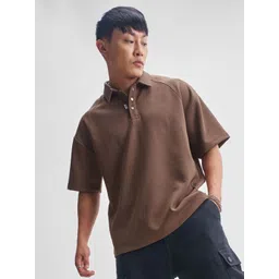 HIGHLANDER Polo Collar Drop-Shoulder Sleeves Oversized Casual T-Shirt image 1