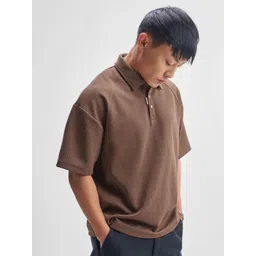 HIGHLANDER Polo Collar Drop-Shoulder Sleeves Oversized Casual T-Shirt image 4