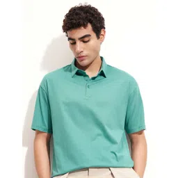 HIGHLANDER Polo Collar Drop-Shoulder Sleeves Relaxed Fit Cotton T-shirt-picture-18