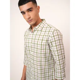 HIGHLANDER Slim Fit Tartan Checked Spread Collar Casual Shirt-picture-24