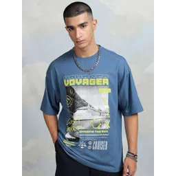 HIGHLANDER Typography Printed Drop-Shoulder Sleeves Cotton T-shirt-picture-12