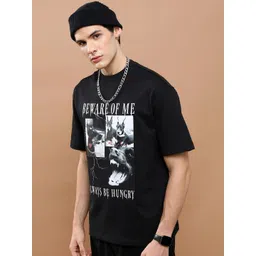 HIGHLANDER Typography Printed Raw Edge Drop Shoulder Oversized T-shirt-picture-36