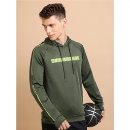 HIGHLANDER Typography Printed Regular Fit Hooded Raglan Sleeves Pullover Sweatshirt-picture-33