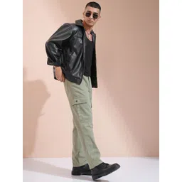 highlander Men Straight Fit Grey Pure Cotton Trousers image 3