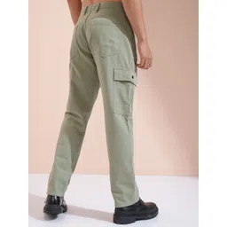 highlander Men Straight Fit Grey Pure Cotton Trousers image 2