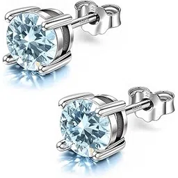 highspark 925 Silver Birthstone Solitaire Earrings for Women | 92.5 Sterling Silver and Diamond like Brilliance Sparkling Zirconia | January to December | Lovely Gift-picture-49