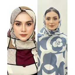 hijab Printed Viscose Women Maroon Faux Turtleneck Neck Cover, Scarf, Bluetooth Scarf, Fancy Scarf, Stole-picture-12