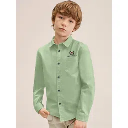 Hikuj Boys Light Green Classic Printed Casual Shirt-picture-53