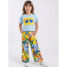 Hikuj Girls Printed T-Shirt & Palazzos Clothing Set-picture-40