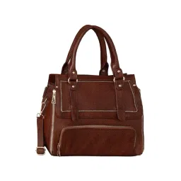 HiLEDER Brown Solid Medium Satchel Handbag-picture-44