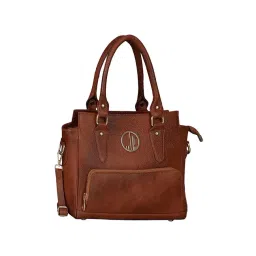 HiLEDER Brown Solid Medium Satchel Handbag-picture-16