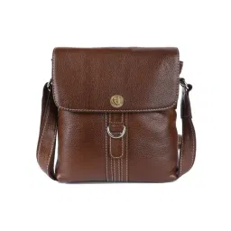 HiLEDER Brown Textured Medium Leather 8 inch Cross Body Bag-picture-33