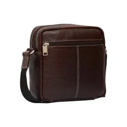 HiLEDER Brown Textured Small Leather 5.5 inch Cross Body Bag-picture-27