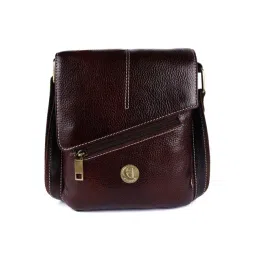 HiLEDER Brown Textured Small Leather 8 inch Cross Body Bag-picture-29