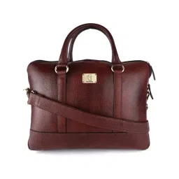 HiLEDER Brown Textutred Large Leather 15 inch Laptop Bag-picture-30