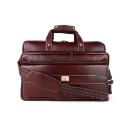 HiLEDER Brown Textutred Large Leather 16.5 inch Laptop Bag-picture-16