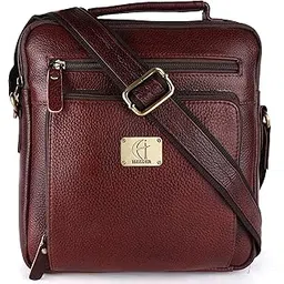 hileder Pure Genuine Leather Messenger Shoulder 10 inch Sling Cross Body Travel Office Tablet Bag for Men Women | 2 Compartments-picture-21