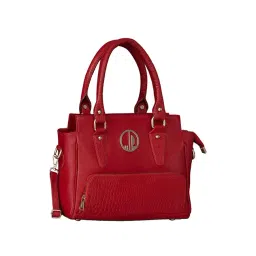 HiLEDER Red Solid Medium Satchel Handbag-picture-16