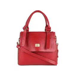 HiLEDER Red Textured Medium Handbag-picture-34