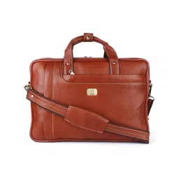 HiLEDER Tan Textutred Large Leather 16.5 inch Laptop Bag-picture-32