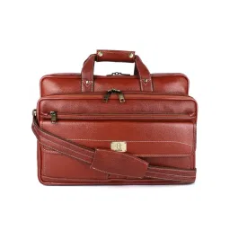 HiLEDER Tan Textutred Large Leather 16.5 inch Laptop Bag-picture-47
