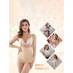 Hill Islands Women Beige Solid Tummy Tucker Shapers-picture-15