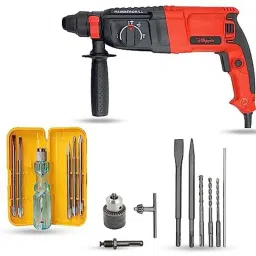 Hillgrove 1200W Forward &a; Reverse Rotation Hammer Impact Drill Machine with 5 Pcs SDS Plus Bit, Drill Chuck, SDS Adapter &a; 5 in 1 Screwdriver, HGCM1257-picture-18