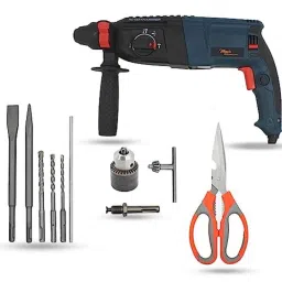 Hillgrove 1200W Forward &a; Reverse Rotation Hammer Impact Drill Machine with Drill Chuck, SDS Adapter, 5 Pcs SDS Plus Bit &a; Scissior, HGCM1225-picture-32