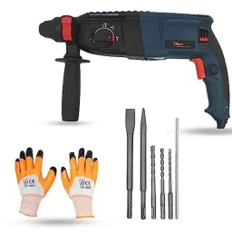 Hillgrove 1200W Forward &a; Reverse Rotation Hammer Impact Drill Machine with Gloves &a; 5 Pcs SDS Plus Bit, HGCM1211-picture-29