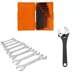 Hillgrove 9 Pcs Full Hex Allen Key Set with 8 Pcs Double Open End & Adjustable Wrench, HGCM333M1-picture-16