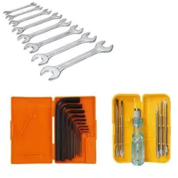 Hillgrove 9 Pcs Full Hex Allen Key Set with 8 Pcs Double Open End Wrench set HGCM334M1-picture-32