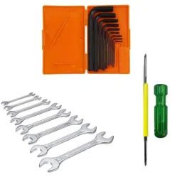 Hillgrove HGCM331M1 9 Pcs Full Hex Allen Key Set with 8 Pcs Double Open End Wrench &a; 2-in-1 Phillip Screwdriver, HGCM623-picture-21