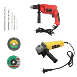 Hillgrove HGCM342M1 850W Angle Grinder, 700W 13mm Drill Machine, 2 Pcs Grinding Wheel &a; 5 Pcs Masonry Drill Bits Combo, HGCM634-picture-11