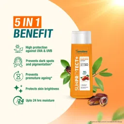 Himalaya Sun Protect+ Ultra Sunscreen Lotion SPF 50 PA++++ Sweat Resistant,100% No White Cast image 5