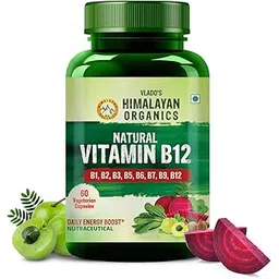 Vlado's Himalayan Organics Plant Based Vitamin B12 Supplement- with Vitamin B1,B2,B3,B5,B6,B7,B9,Moringa | 100% Natural | Support Nerve Health & Brain Function I Energy Production, Energy, Maximize Absorption, Boost Metabolism I Active form of Vitamin B12 For Men & Women - 60 Vegetarian Capsules-image-36