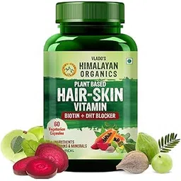 Vlado’s Himalayan Organics Pure Biotin, DHT Blocker , Plant-Based Vitamin B1, B2 , B3, B5, B6, B7 , B9, B12 , Vitamin c ,Vitamin D3 ( Cholecalciferol ) (With Goodness of Nettle Leaves | Helps Reduce Hair Fall, Controls Hair Fall, Stimulates Hair Follicles & Promotes Hair Growth | For Men And Women - 60 Veg Capsules-image-2