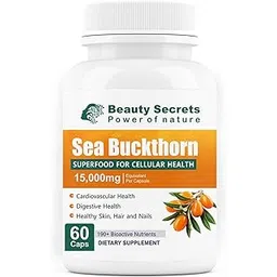 Himalayan Sea Buckthorn Capsules 15000 mg | Sea Buckthorn Berry Extract | with Omega-7 | High Potency Antioxidant Supplement for Immune Support, Digestive & Heart Health | 60 Veg Capsules-picture-32