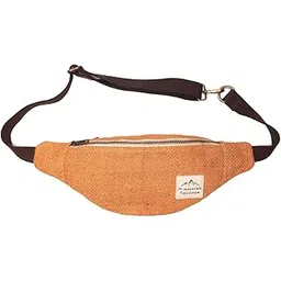 himalayan trooper Travel Waist Bag for Men & Women, Handcrafted Fanny Pack for Men with 100% Pure Hemp Fabric, Repurposed Cotton, Splash Proof, Durable Hip Waist Bags with Adjustable Handle Turmeric-picture-18