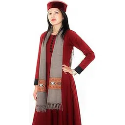 himalayankraft Loom Himalaya Pure Wool Kullu Handloom Design/Pattern Unisex Muffler/Scarf-picture-31