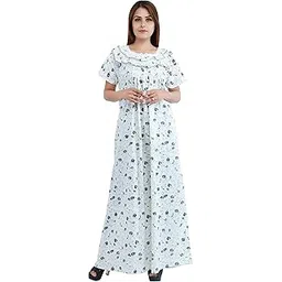 himanshu handloom Women's Cotton Block Print Maxi Nighty-picture-13