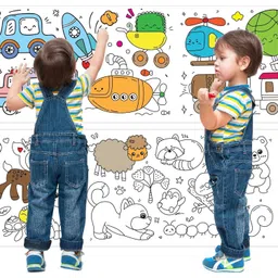 himanshu tex Coloring Re-Stick Drawing Paper Roll for Kids, 84 x 12 Inch Ocean Fun Roll-picture-17