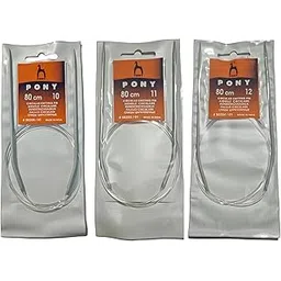 HIMMU'S FASHION HUB Pony Aluminum 80cm Circular Knitting Pins Needles, No 10, 11,12- (Set of 3) for Larger Knitted Items DIY Crafts Knitting Needlework-picture-25