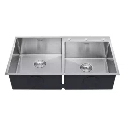 Hindware Superio Neo Plus 37x20x9 inch Matt Finish SS Double Bowl Kitchen Sink-picture-39