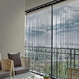 HIPPO Outdoor Transparent PVC Solid Waterproof Curtain for Balcony All Seasons, AC, Rain, Dust & Wind Protection (4.5FTX7.5FT, Pack of 2)-picture-22