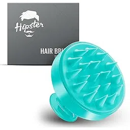 Hipster Round Hair Brush & Manual Scalp Massager - Shampoo Hair Brush with Super Soft Bristles for Exfoliating & Anti-Dandruff (Aqua)-picture-31