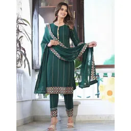 HIRA FASHION Women Green Kurta Sets-picture-38